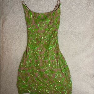 Windsor Neon Green Sequin Mini Dress